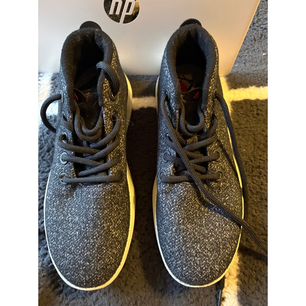Allbirds Wool Runner-up Mizzles 8 Grey Black Mid Top Water Repellent Sneakers